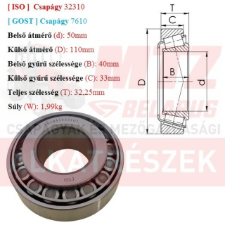 Csapágy 32310 GPZгпз-36